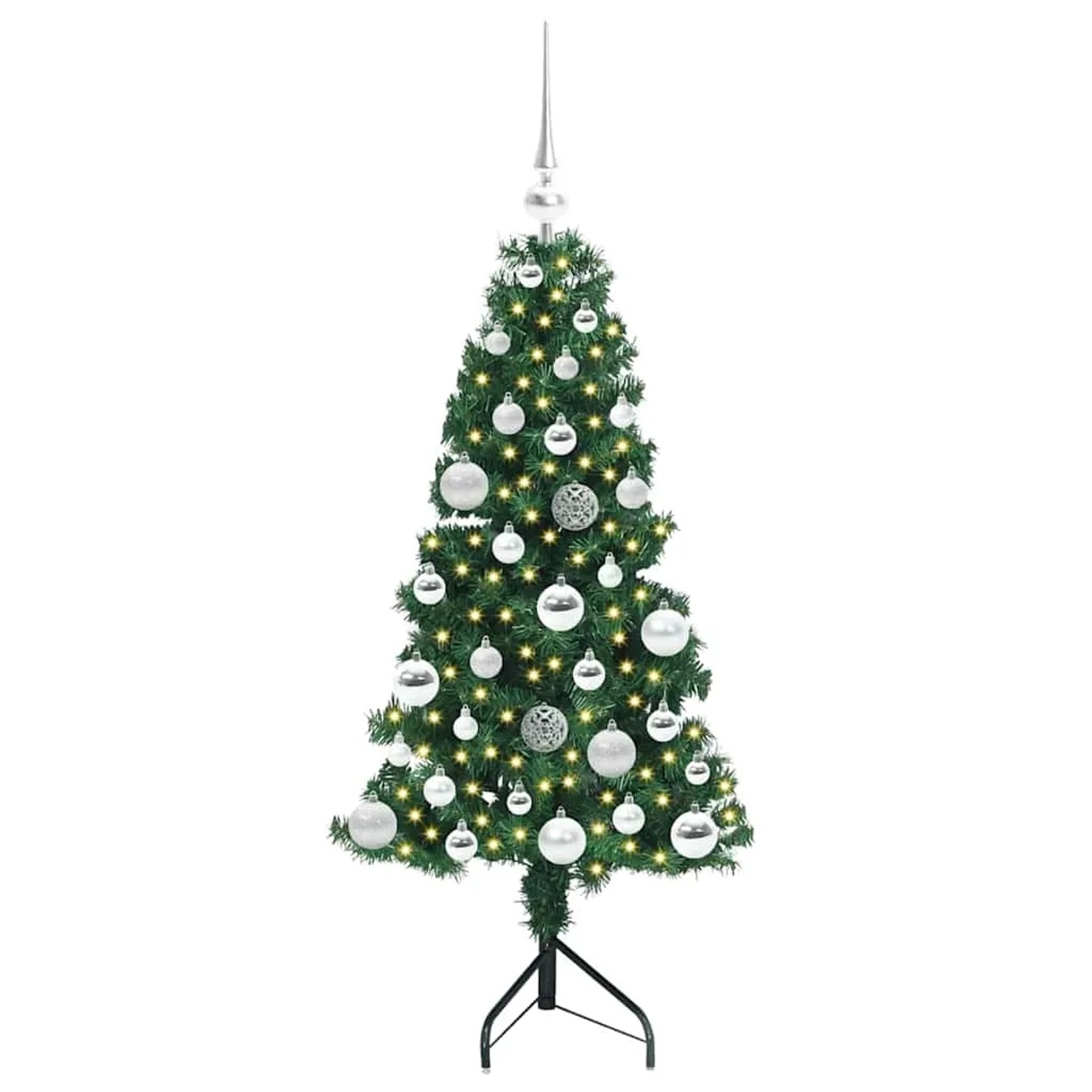 vidaXL Eckiger Künstlicher Weihnachtsbaum Grün 120 cm PVC und Metall 3397246