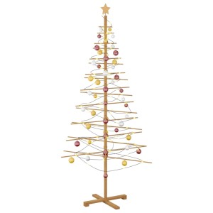 vidaXL Holz Weihnachtsbaum mit Ständer Braun 210 cm Bambus 42018053