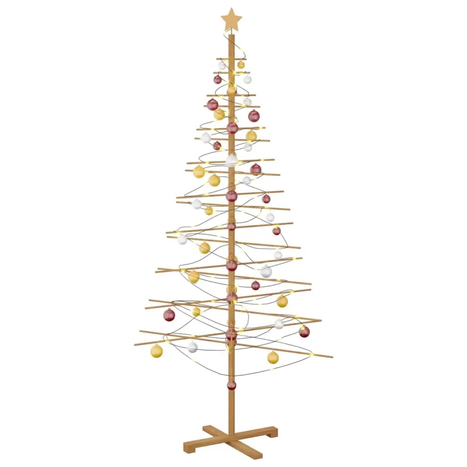 vidaXL Holz Weihnachtsbaum mit Ständer Braun 210 cm Bambus 42018053