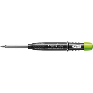 Pica-Dry Tieflochmarker in Schwarz mit grünem Kappenende, Teil eines Marker-Sets für präzise Anzeichnungen im Handwerk.