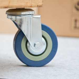 Graue 360° Lenkrolle (75mm) mit M10 Gewinde für Möbel, 1 Stück.