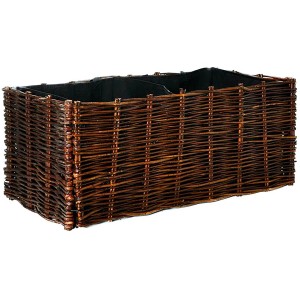 Noor Hochbeet Weide, 100x40x40 cm, Natur, mit Pflanztasche. Ideal für Garten, Balkon & Terrasse.