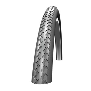 Grauer Schwalbe Fahrradreifen HS127 mit klassischem Profil und KGuard Pannenschutz.