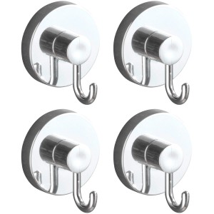 Wenko Vacuum-Loc Haken, 4er Set, Chrom, zur Wandmontage ohne Bohren.