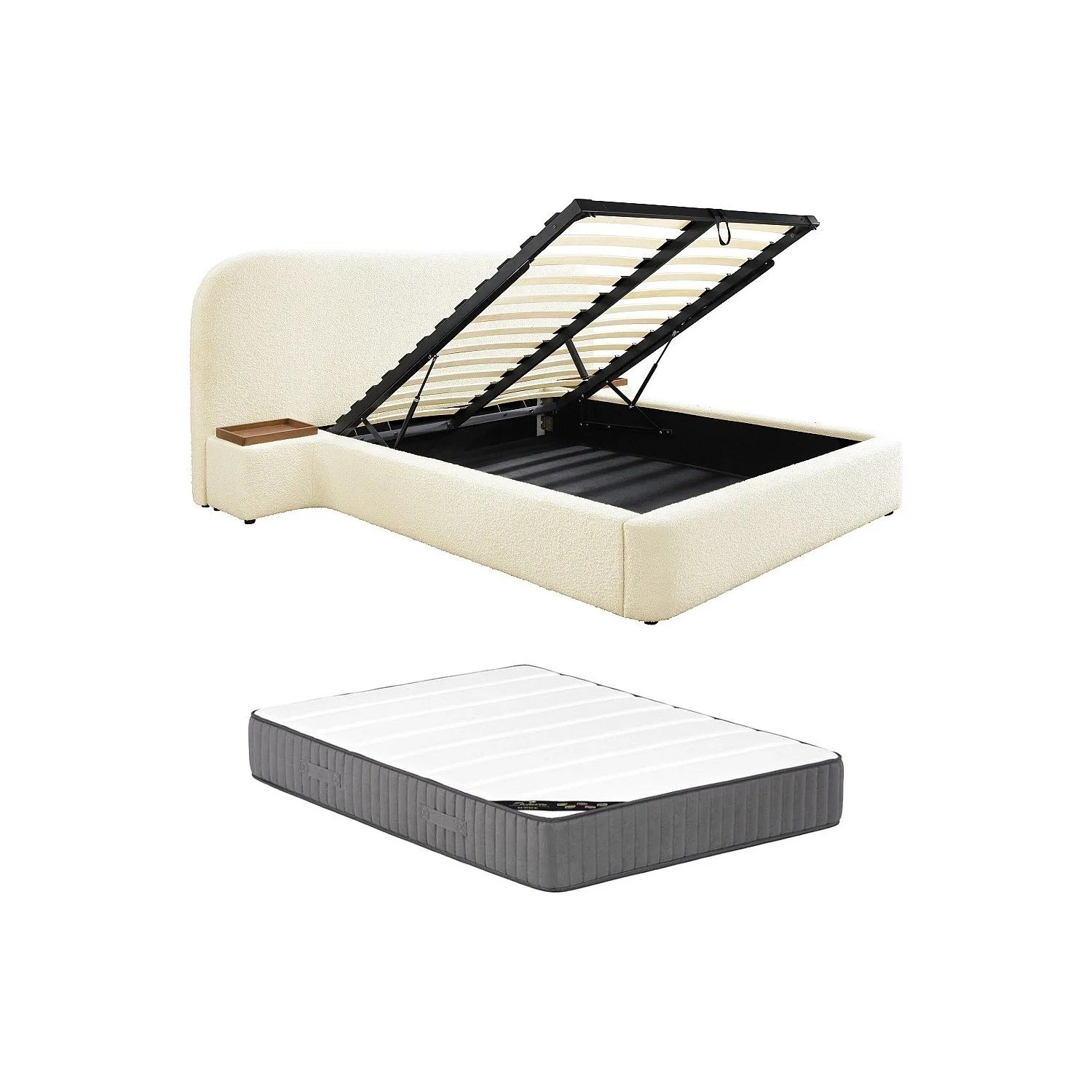 Vente-unique Bett Mit Bettkasten Esteria Weiß 272 cm