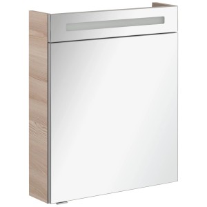 Fackelmann Spiegelschrank B.Clever Alaska Esche, 60 cm, mit Beleuchtung und Softclose-Türen.