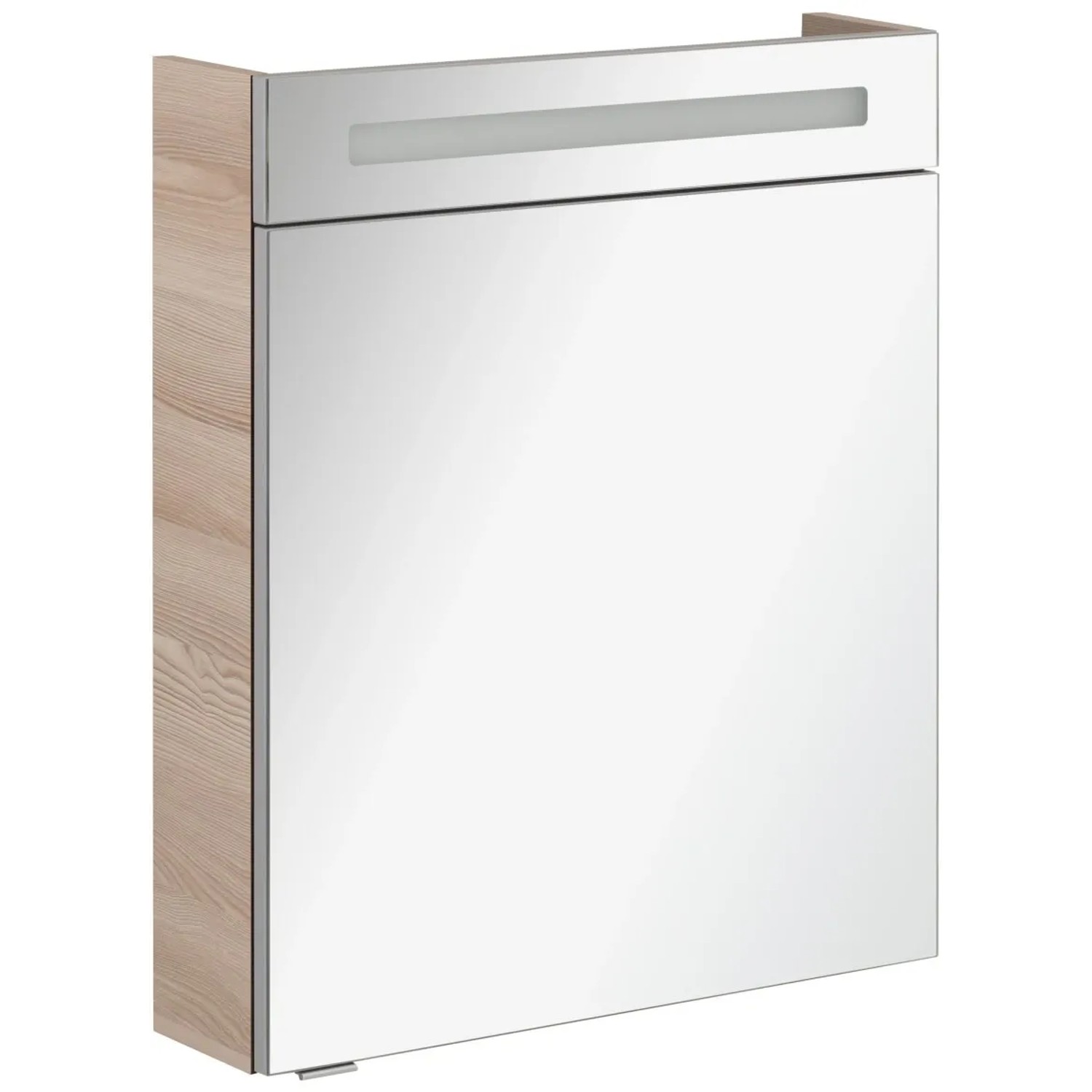 Fackelmann Spiegelschrank B.Clever Alaska Esche, 60 cm, mit Beleuchtung und Softclose-Türen.