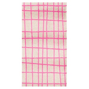Lola&Moi Teppich Hot Pink Rose, 80x150cm, mit rosa Gittermuster.