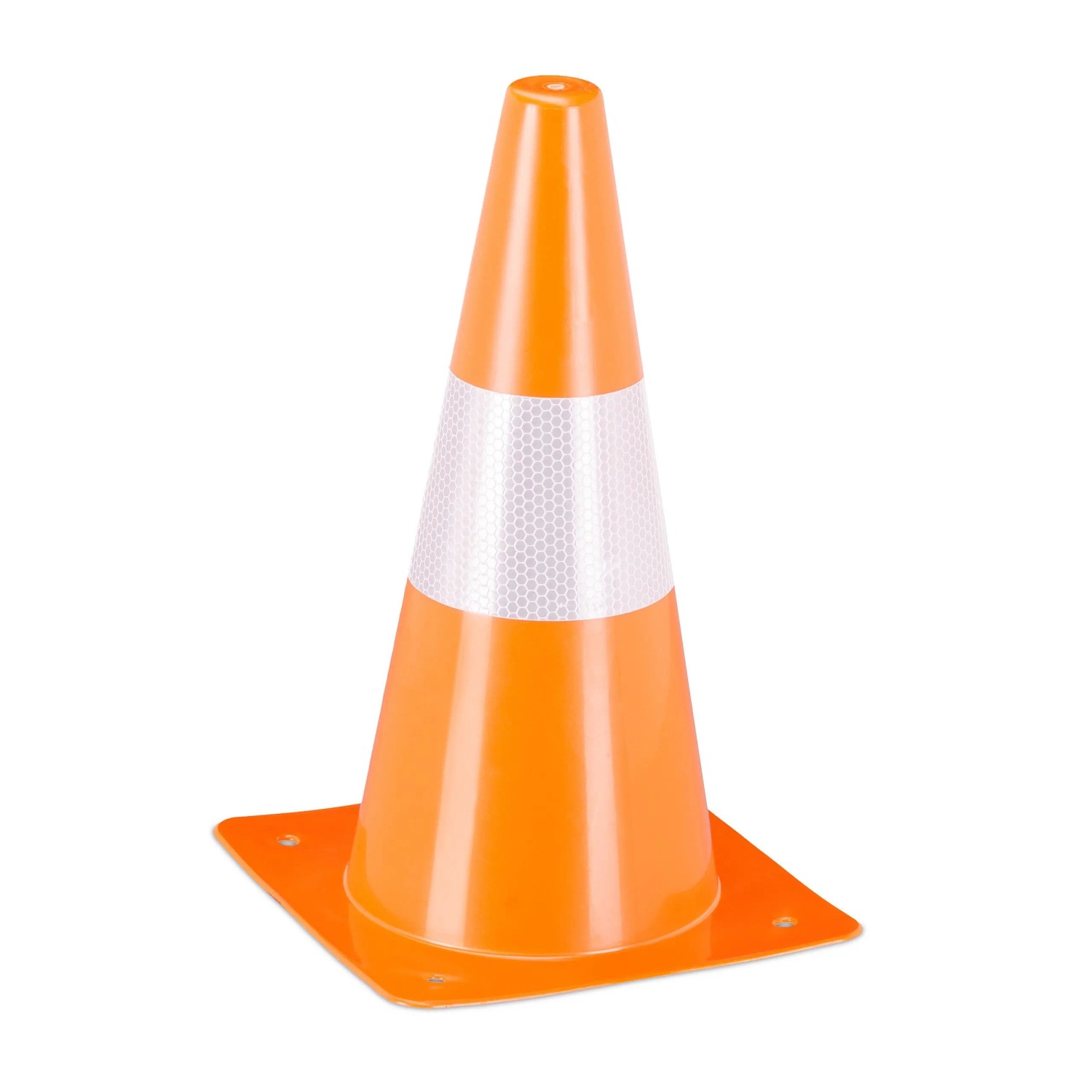 Relaxdays Pylonen 18er Set Kunststoff Orange Reflektierend Stapelbar 31 cm x 18,5 cm x 18,5 cm