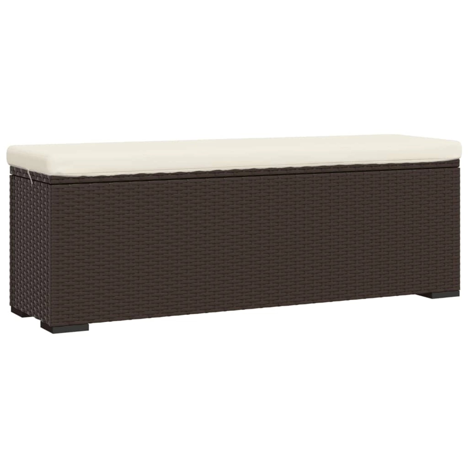 furnicato Hockerbank mit Sitzkissen Braun 110x30x40 cm Poly Rattan günstig online kaufen