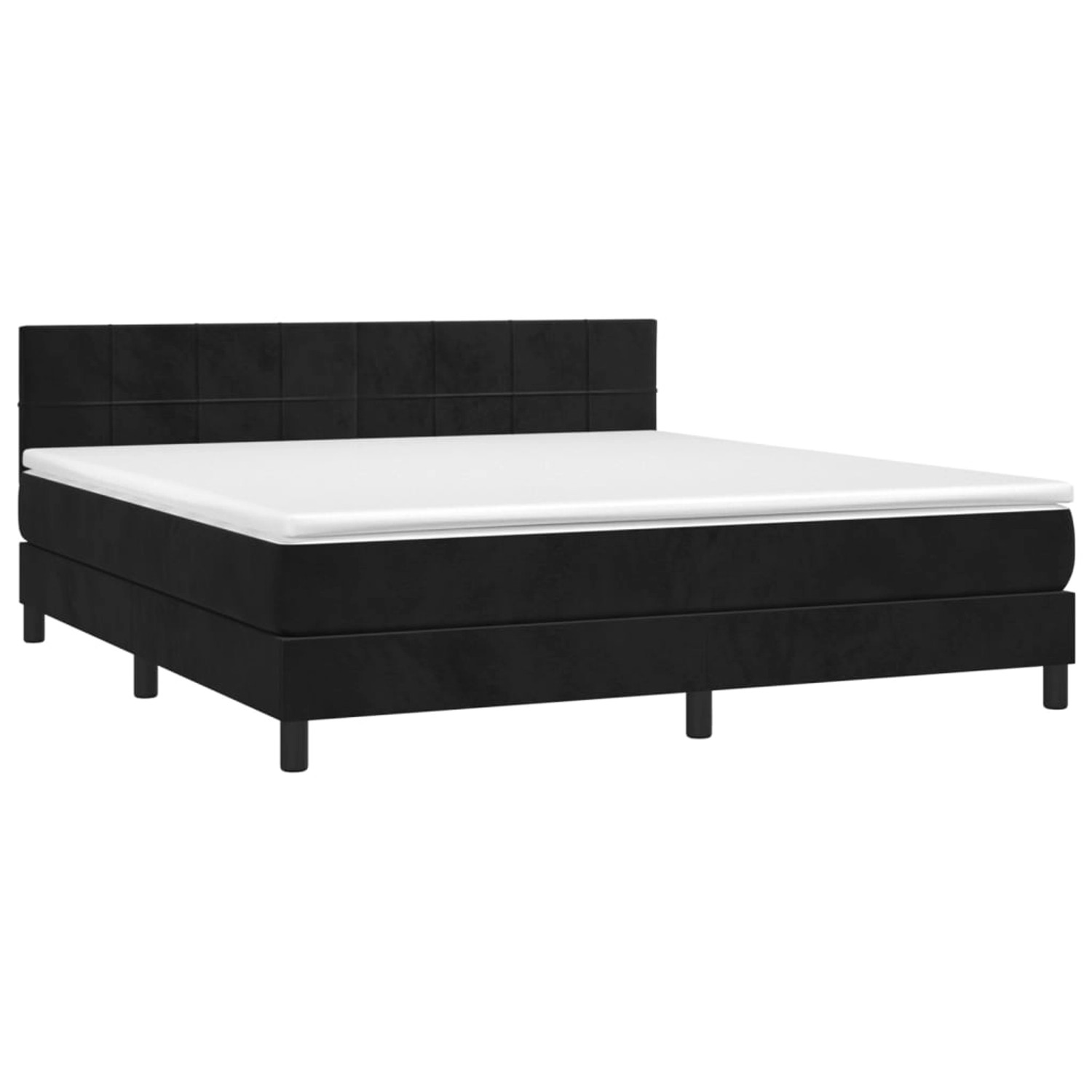 vidaXL Boxspringbett mit Matratze & LED Schwarz 160x200 cm Samt 3134413 günstig online kaufen