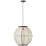 Moderne Pendelleuchte Tanah, Ø 47 cm, aus Bambus in Schwarz/Natur für gemütliche Beleuchtung.