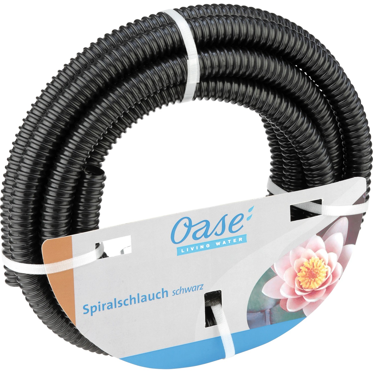 Oase Teich-Spiralschlauch, 32mm, 5m, schwarz, flexibel für Gartenteiche.