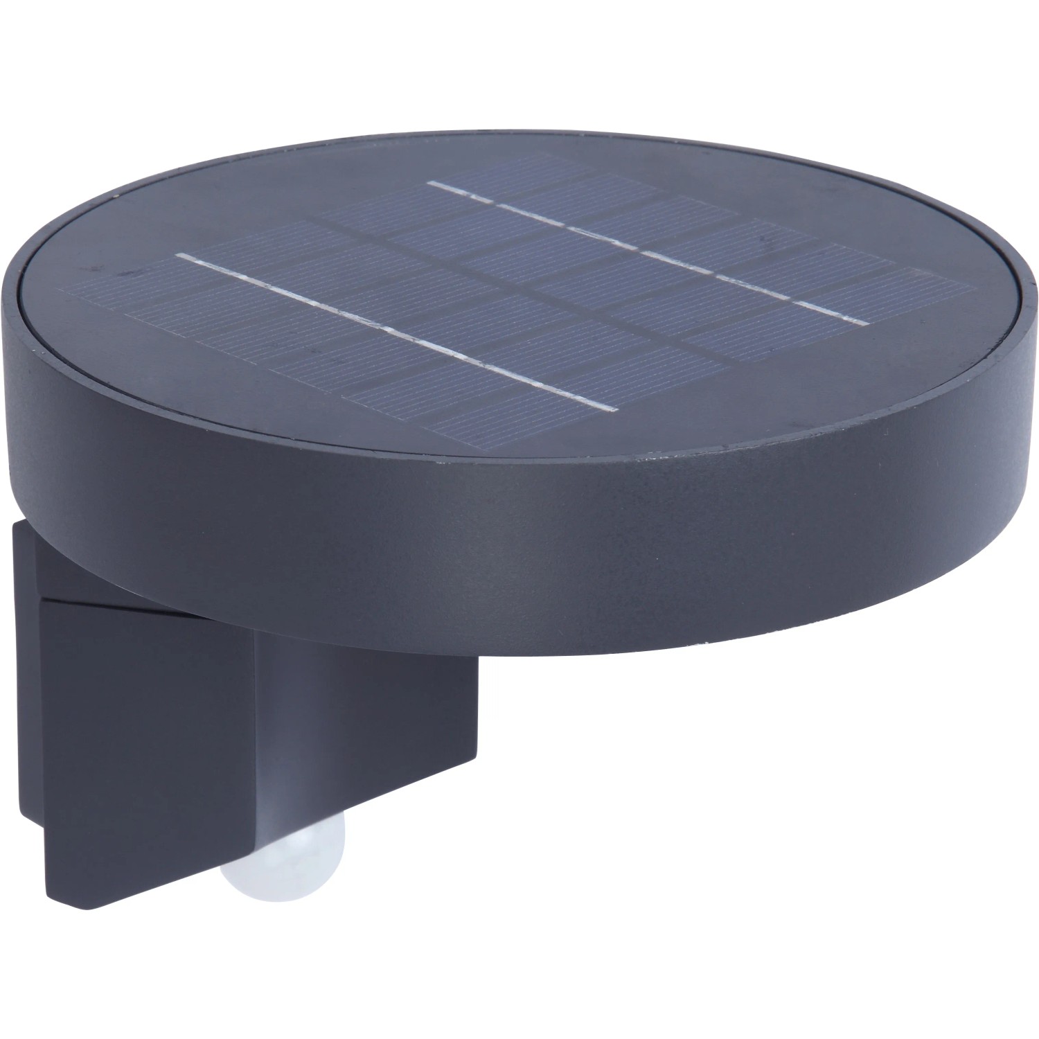 Lutec Solar-Außenwandleuchte Diso in Anthrazit mit Bewegungsmelder.