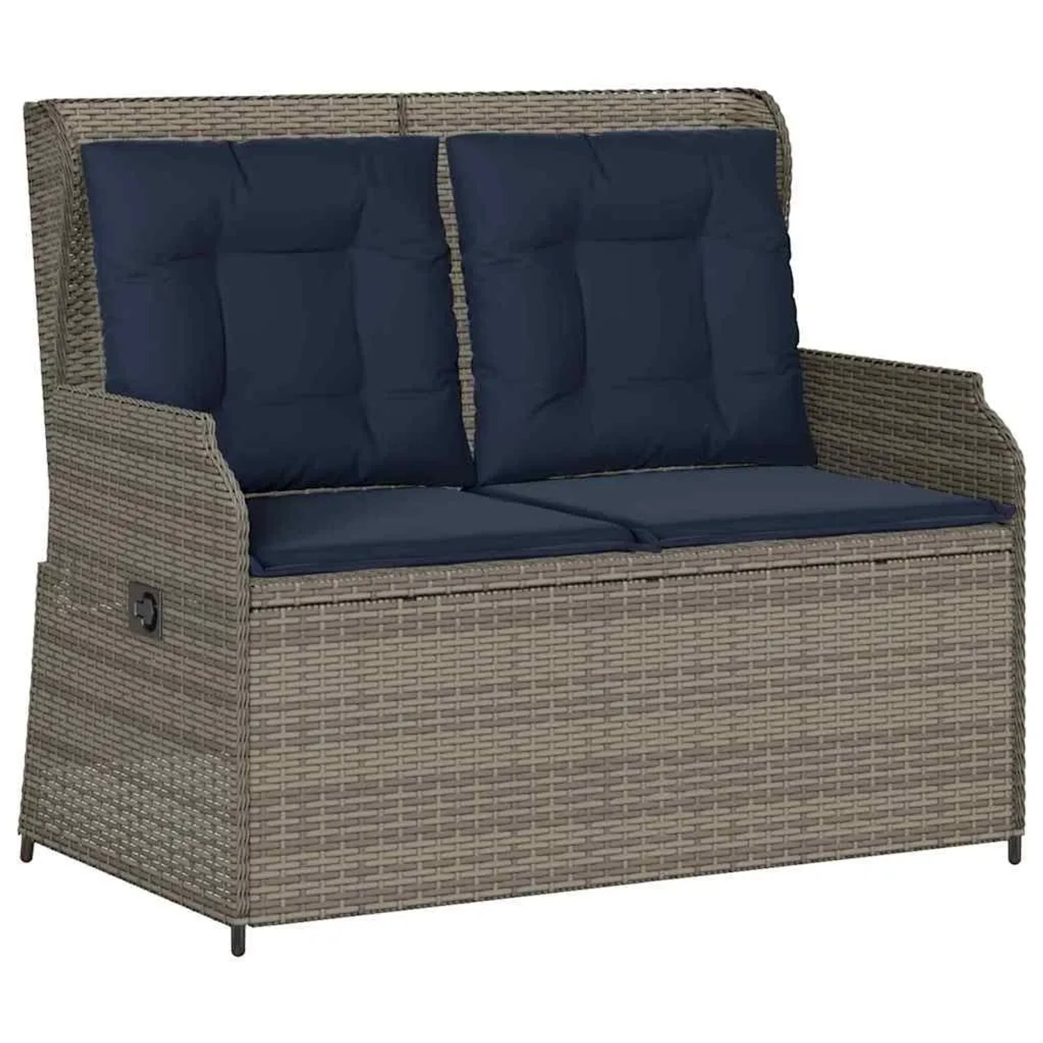 vidaXL Gartenbank Grau Poly-Rattan 3394465