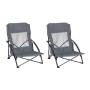 Relaxdays Strandstuhl 2er Set Metall Grau Faltbar 68 cm x 54 cm x 50 cm