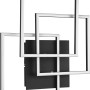 Moderne LED-Deckenleuchte Mobile, 28W, schwarz matt, mit verschachtelten Quadraten.