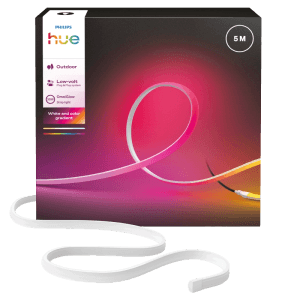 Philips Hue OmniGlow LED-Lichtstreifen 5m, weiß, mit leuchtendem Farbverlauf. Ideal für Außenbeleuchtung.