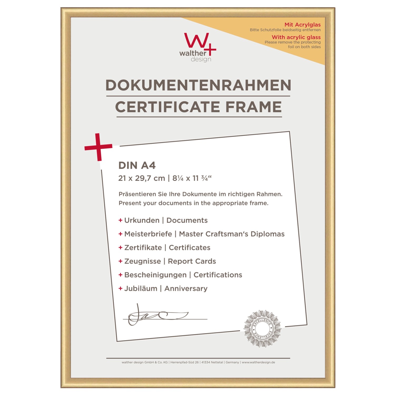 walther design New Lifestyle Kunststoff Bilderrahmen  Kunstglas 21x29,7 cm günstig online kaufen