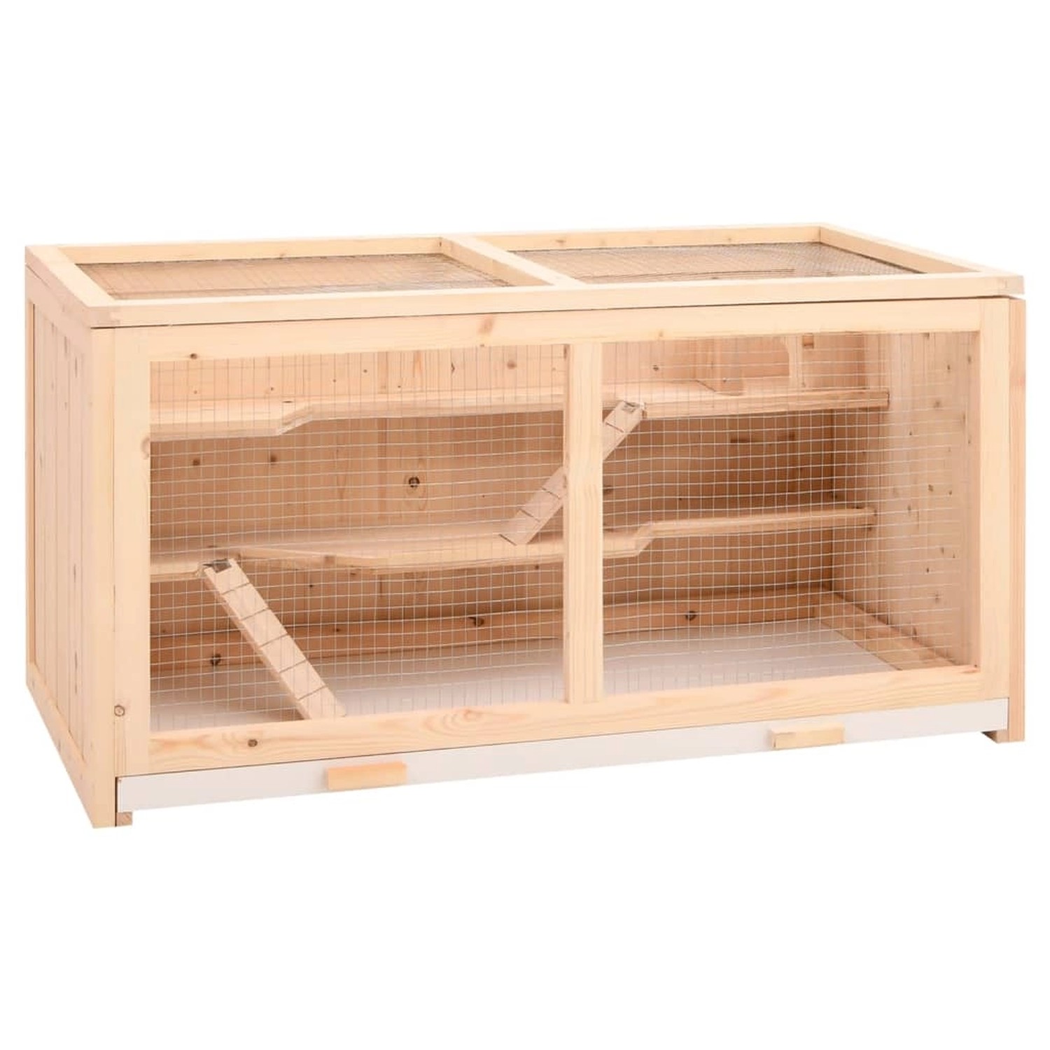Thumbnail - vidaXL Hamsterkäfig 89,5x45x45 cm Massivholz Tanne