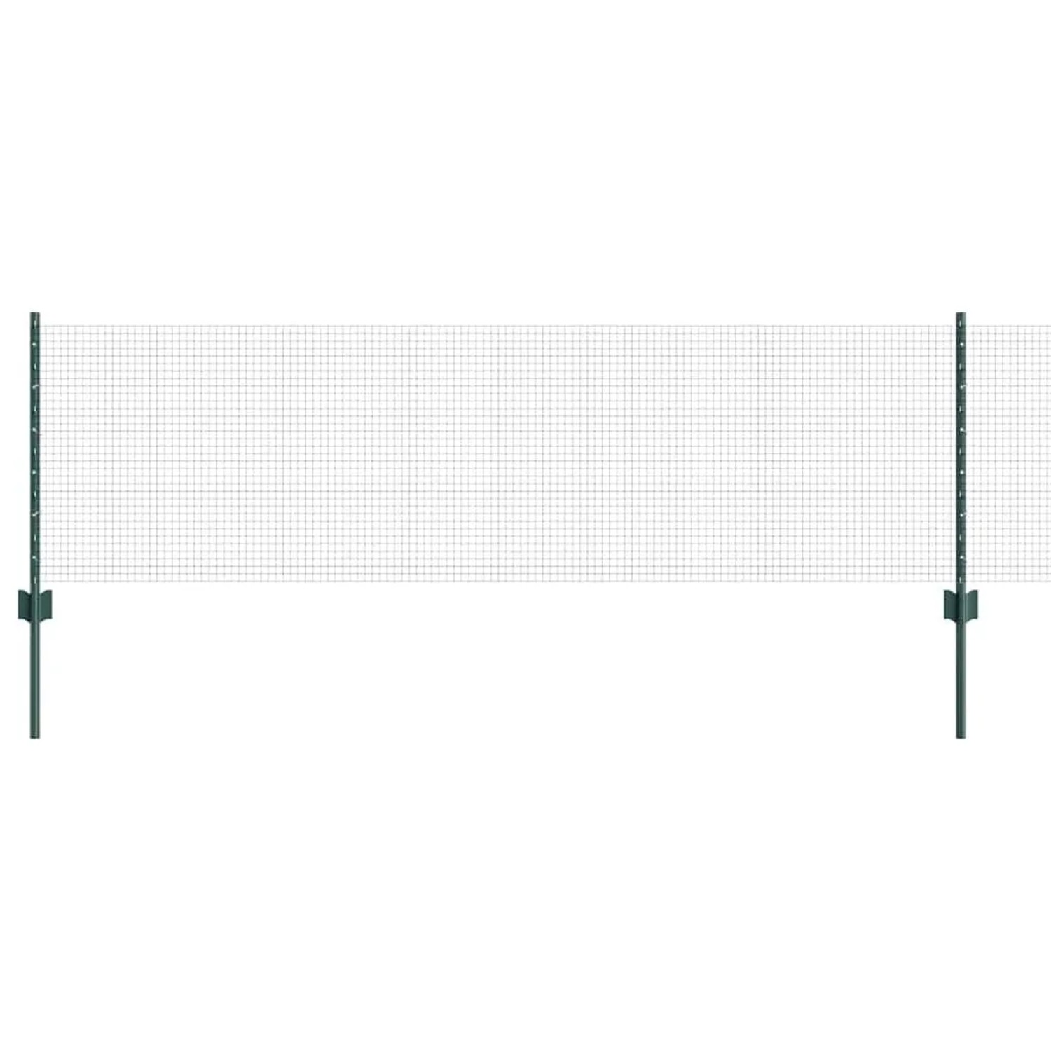 vidaXL Zaun mit Pfosten Grün 0,6 x 100 m Stahl und PVC 3336537