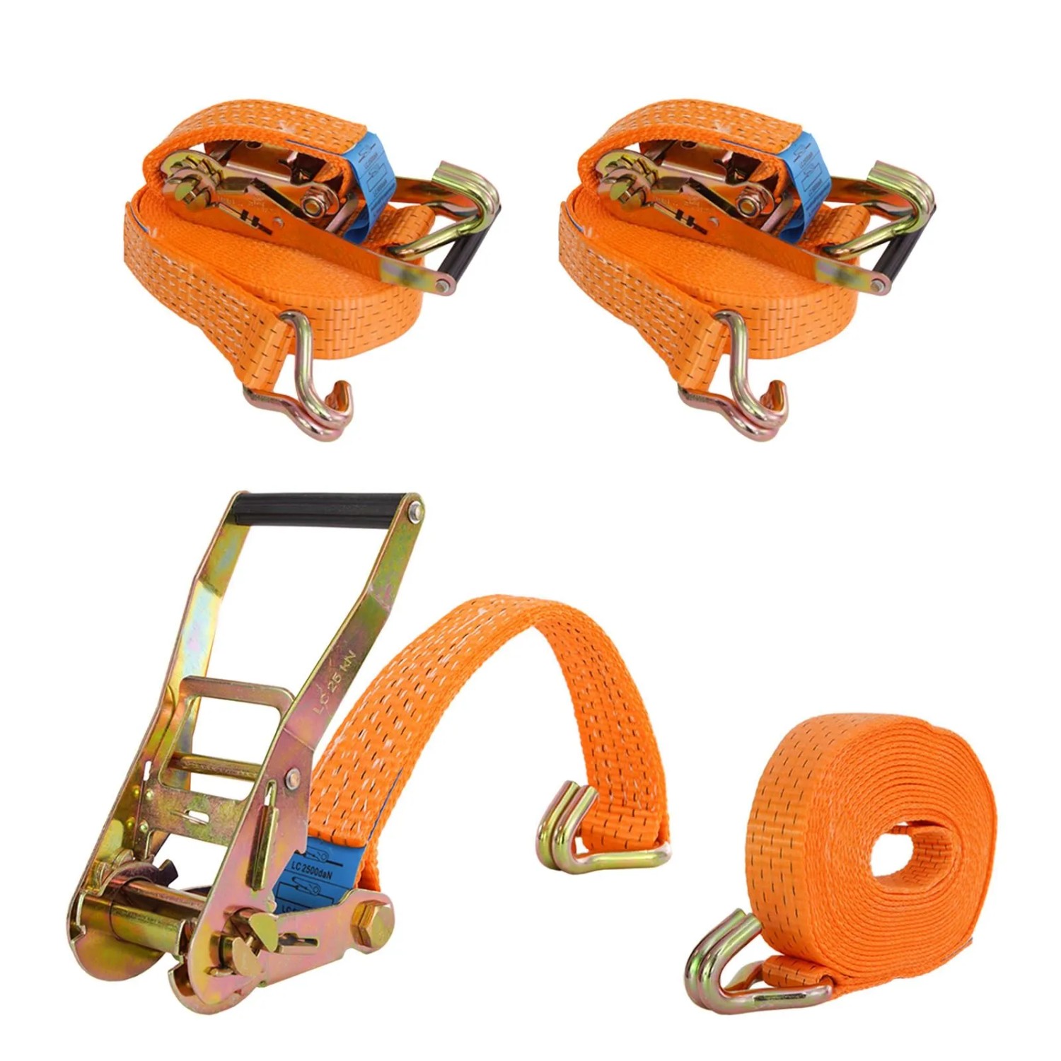 TRUTZHOLM 2x Spanngurt Ratschen 8m 2 Teilig 5000kg 5t TÜV GS Orange