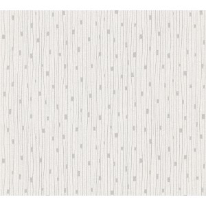 A.S. Création Vliestapete Linen in Creme und Grau mit Linienmuster für Wohnräume.