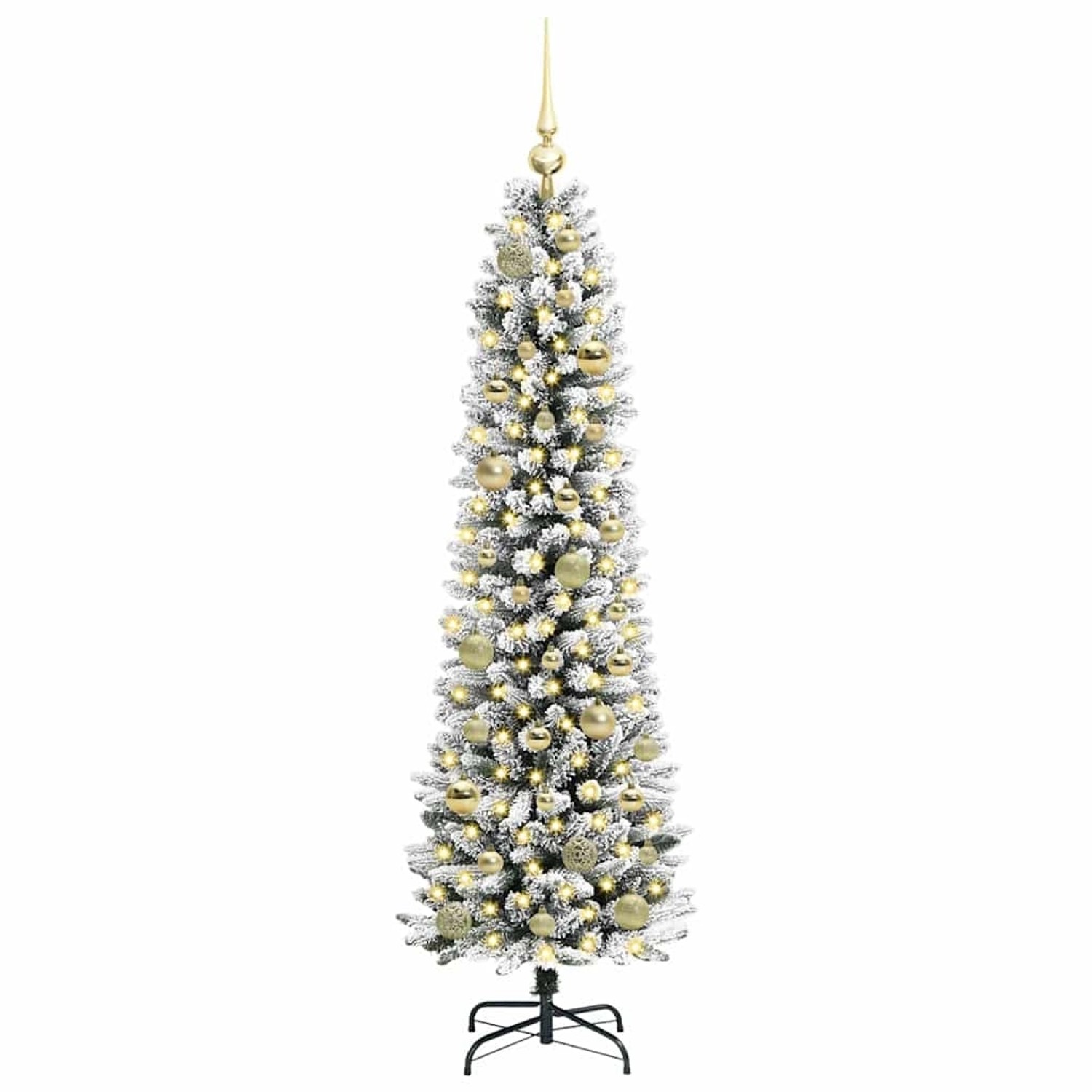 vidaXL Künstlicher Weihnachtsbaum mit 150 LEDs Grün und Weiß 150 cm 3396097