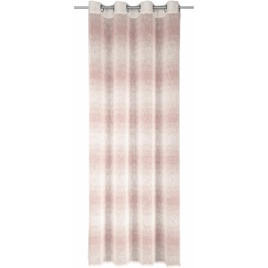 Ösenschal Modena Rosa, 245x135 cm, mit rosa Streifen. Fenstervorhang für Wohnraum.