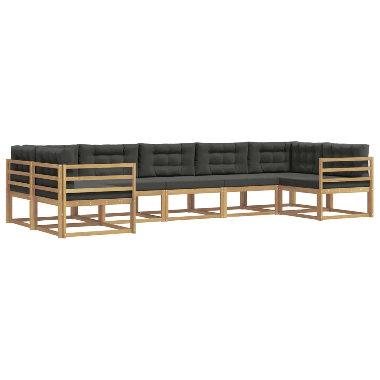vidaXL Outdoor-Sofagarnitur mit Kissen 7 Stk Weiß und Anthrazit 3386956