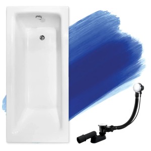 Bad Land Badewanne Rechteck TALIA SLIM 150x70 Ablauf Füße