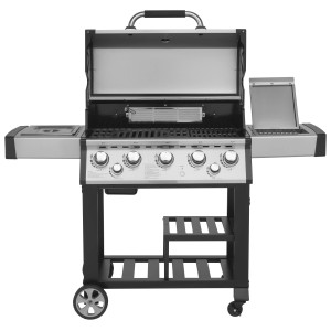Justus Premium BBQ-Gasgrill Mars mit 5 Brennern, Seitenbrenner und Infrarotbrenner aus Edelstahl.