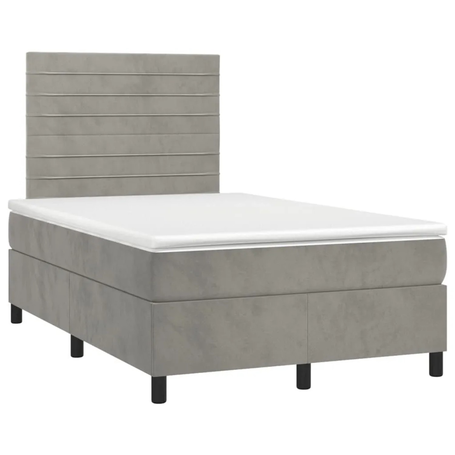 vidaXL Boxspringbett mit Matratze & LED Hellgrau 120x200 cm Samt 3136173 günstig online kaufen