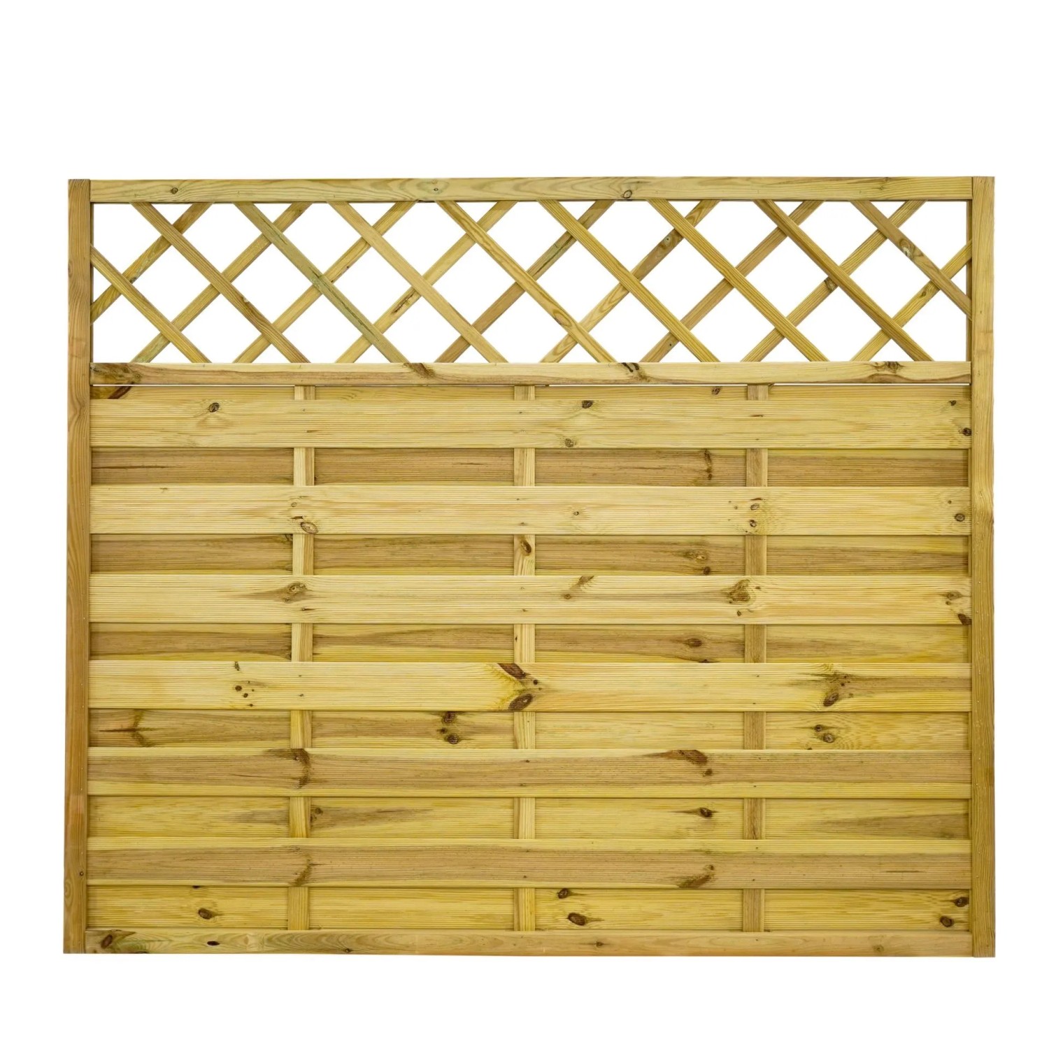 GartenLand Dichtzaun VARIO Gerade mit Rankgitter 180x150 cm Holzzaun Kiefer PEFC KDI Grün 44x44 mm Rahmen