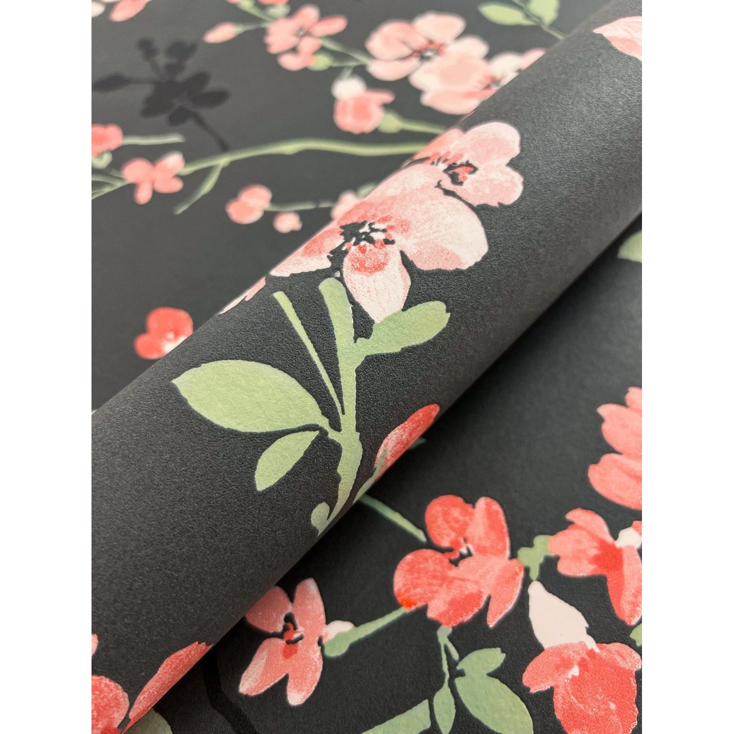 Newroom Vliestapete Mesha Black Blumen Floral günstig online kaufen