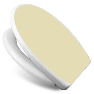 Banjado WC-Sitz mit Absenkautomatik, Motiv Beige, aus Duroplast, weiße Klobrille.