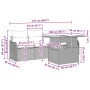 Beiges 6-teiliges Garten-Sofa-Set aus Polyrattan mit Tisch und Kissen.