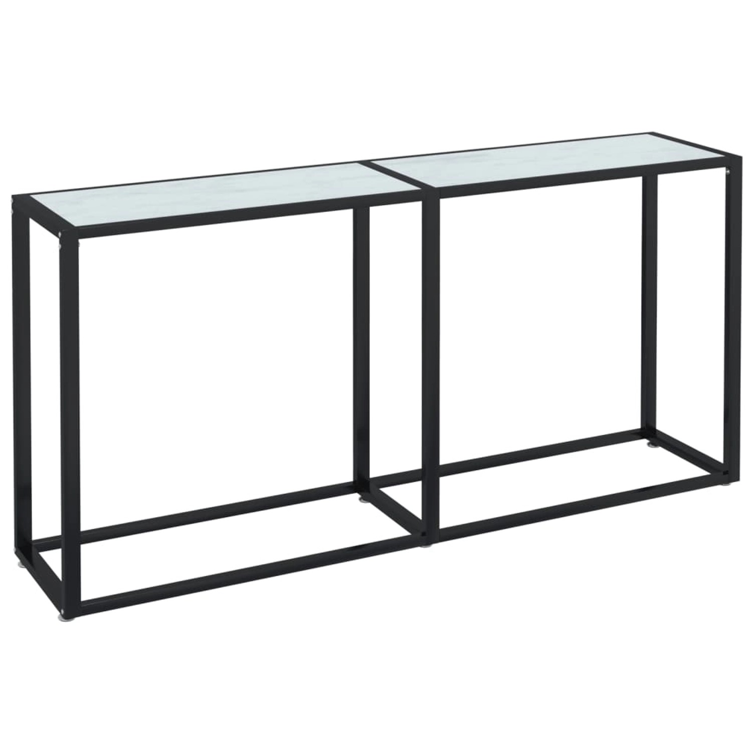 vidaXL Konsolentisch Weiß Marmor-Optik 160x35x75,5 cm Hartglas 331680 günstig online kaufen