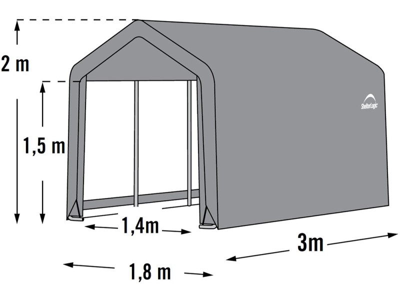 m² 5,4 OBI ShelterLogic kaufen 180 cm Foliengerätehaus bei x Grau 300 cm