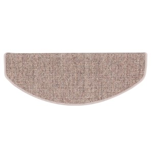 Pergamon Natur Sisal Stufenmatte Kies, 18x56cm, im Halbrund-Design. Treppenschutz für mehr Sicherheit.