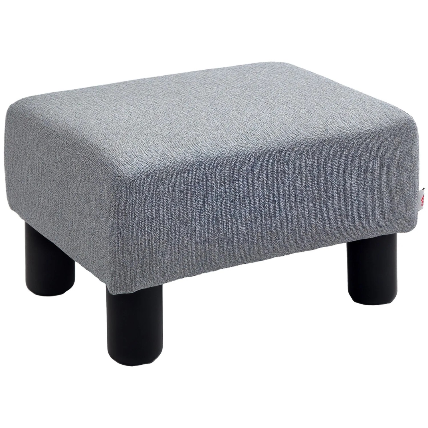 HOMCOM Hocker Leinen Stoff Schaumstoff Kunststoff Bein Grau 40B x30T x 24H cm