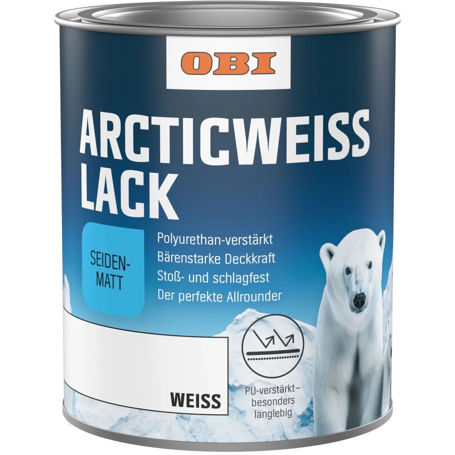 OBI Arctic Weißlack seidenmatt 2 l