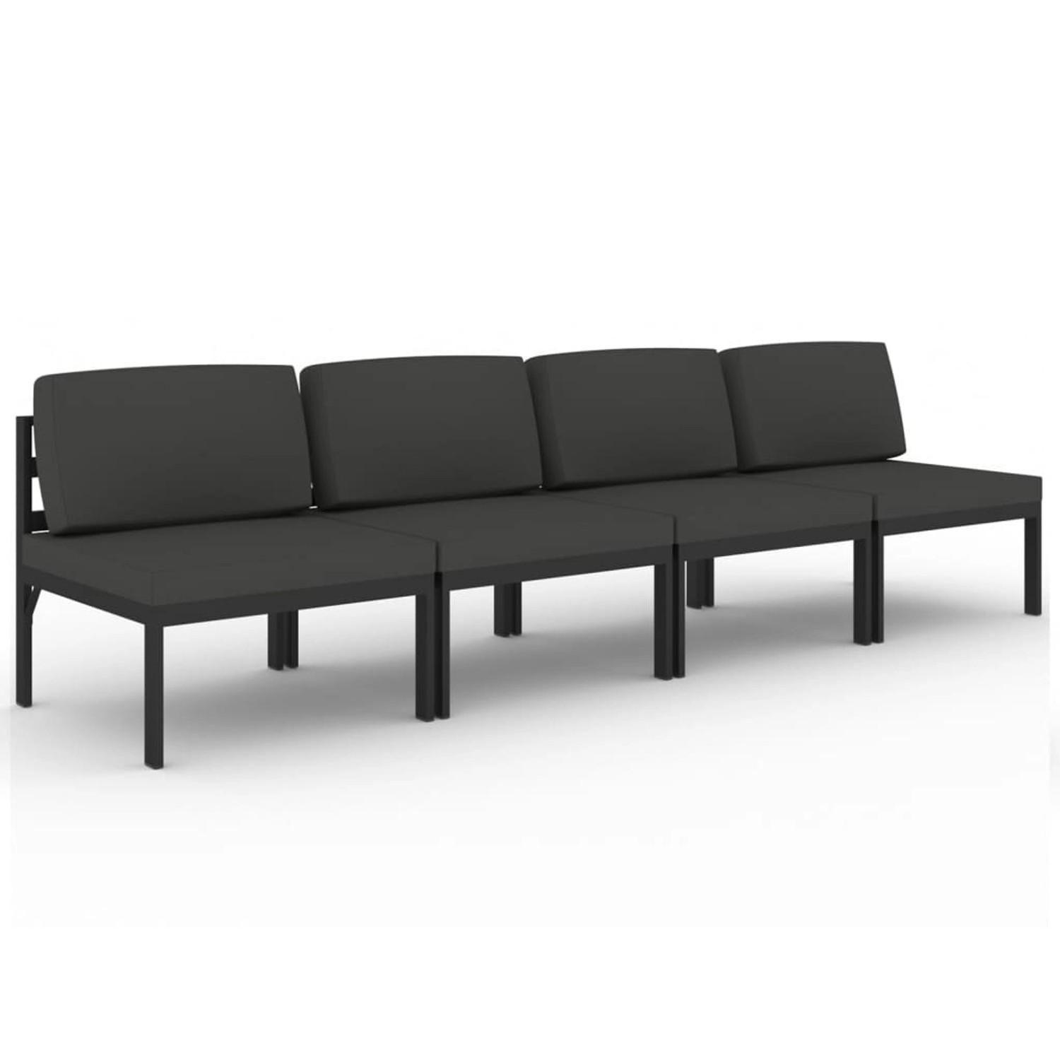 Vidaxl Gartensofa 4-sitzer Mit Kissen Aluminium Anthrazit günstig online kaufen