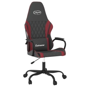 vidaXL Gaming-Stuhl mit Massagefunktion Schwarz und Weinrot Kunstleder 345540