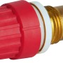 Danfoss Einbauventil RA-N G 1/2 für Heizkörper mit rotem Thermostatkopf und Messinggehäuse.
