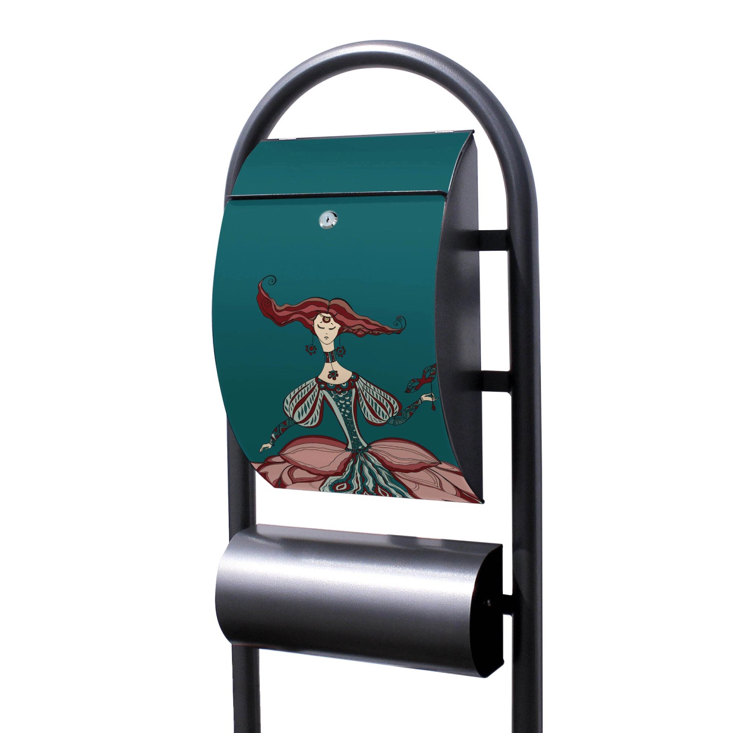 Banjado Standbriefkasten Hammerschlag Optik Größe 150x47x22cm Postkasten Fr günstig online kaufen