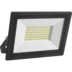 Schwarzer LED Außenstrahler FL 35W aus Aluminium für Garten und Terrasse.