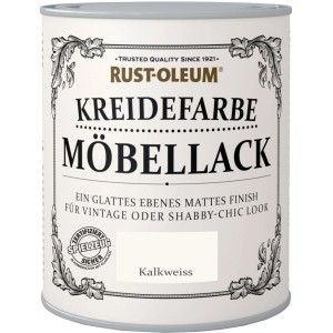 Dose Rust-Oleum Kreidefarbe Möbellack Kalkweiß Matt, geeignet für Vintage- und Shabby-Chic-Look.