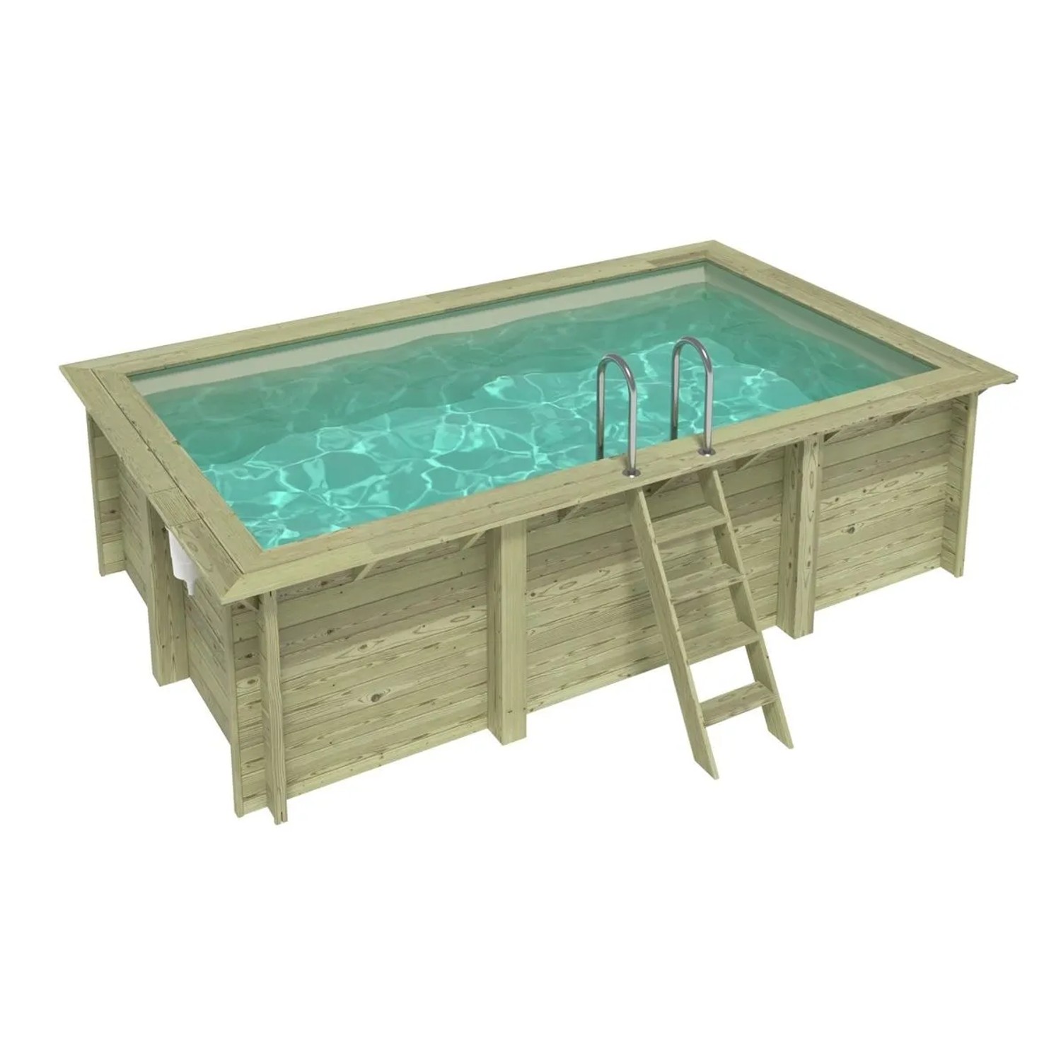 ALTANKA Holzpool Aqua 4,65x2,85 Höhe 1,24 m SANDFARBEN auf Rahmen ohne Betonierung BAS7306OSPU3