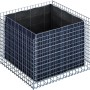 Eckiges Gabiona Gabionen-Hochbeet, 60x100x100 cm, Maschenweite 5x5 cm. Drahtkorb mit Vlieseinsatz.